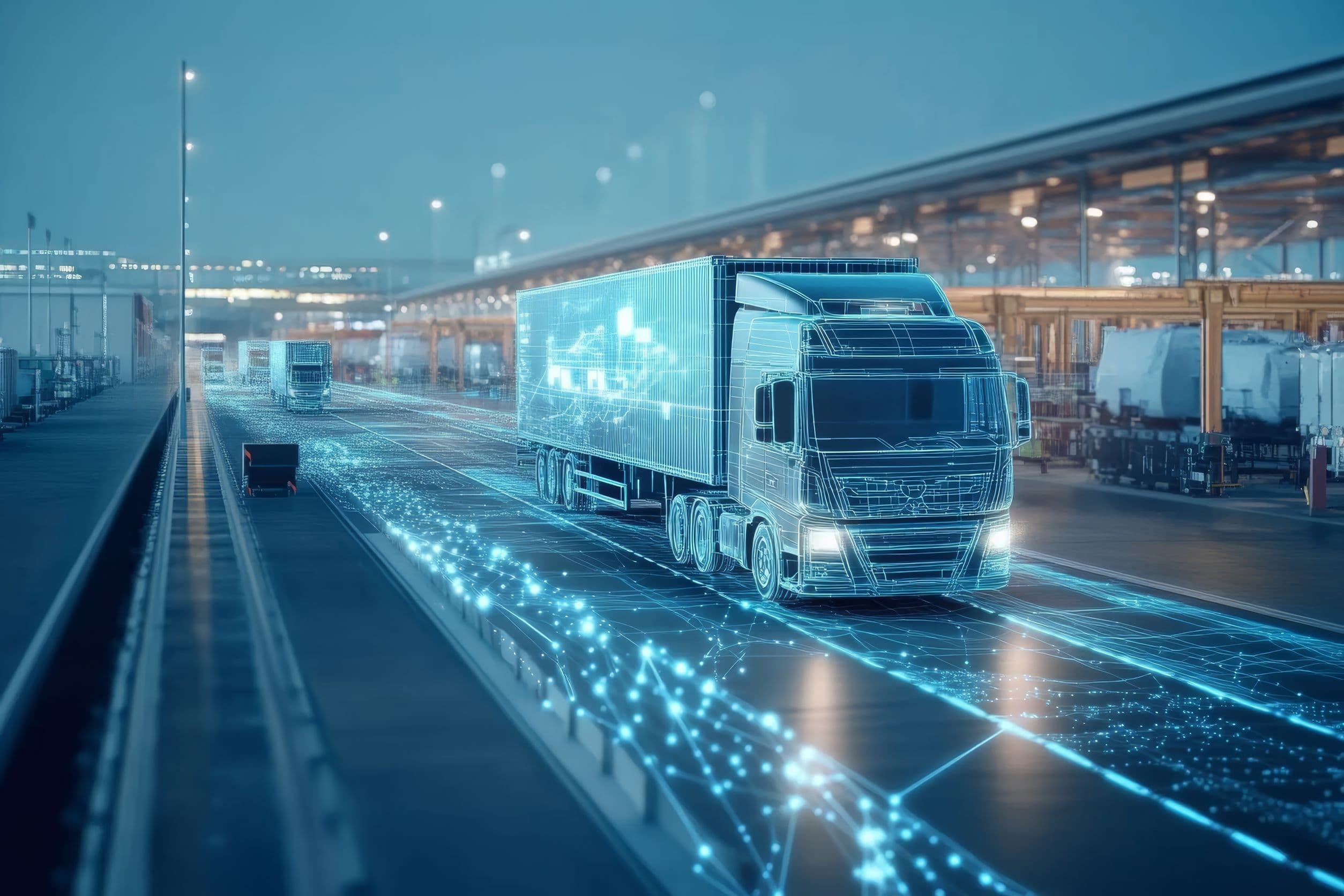 Automated driving scene representing a changing road transport sector